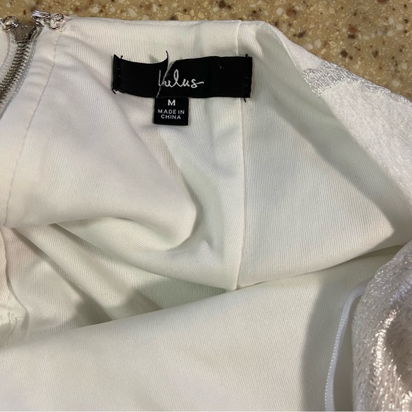 Lulus | Making Magic White Fringe Lace-Up Mini Dress | Medium - Picture 13 of 13